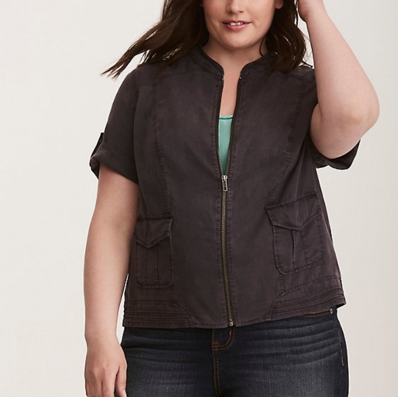 short sleeve utility jacket